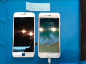 iPhone 15 Plus 画面割れ修理 — 修理の様子
