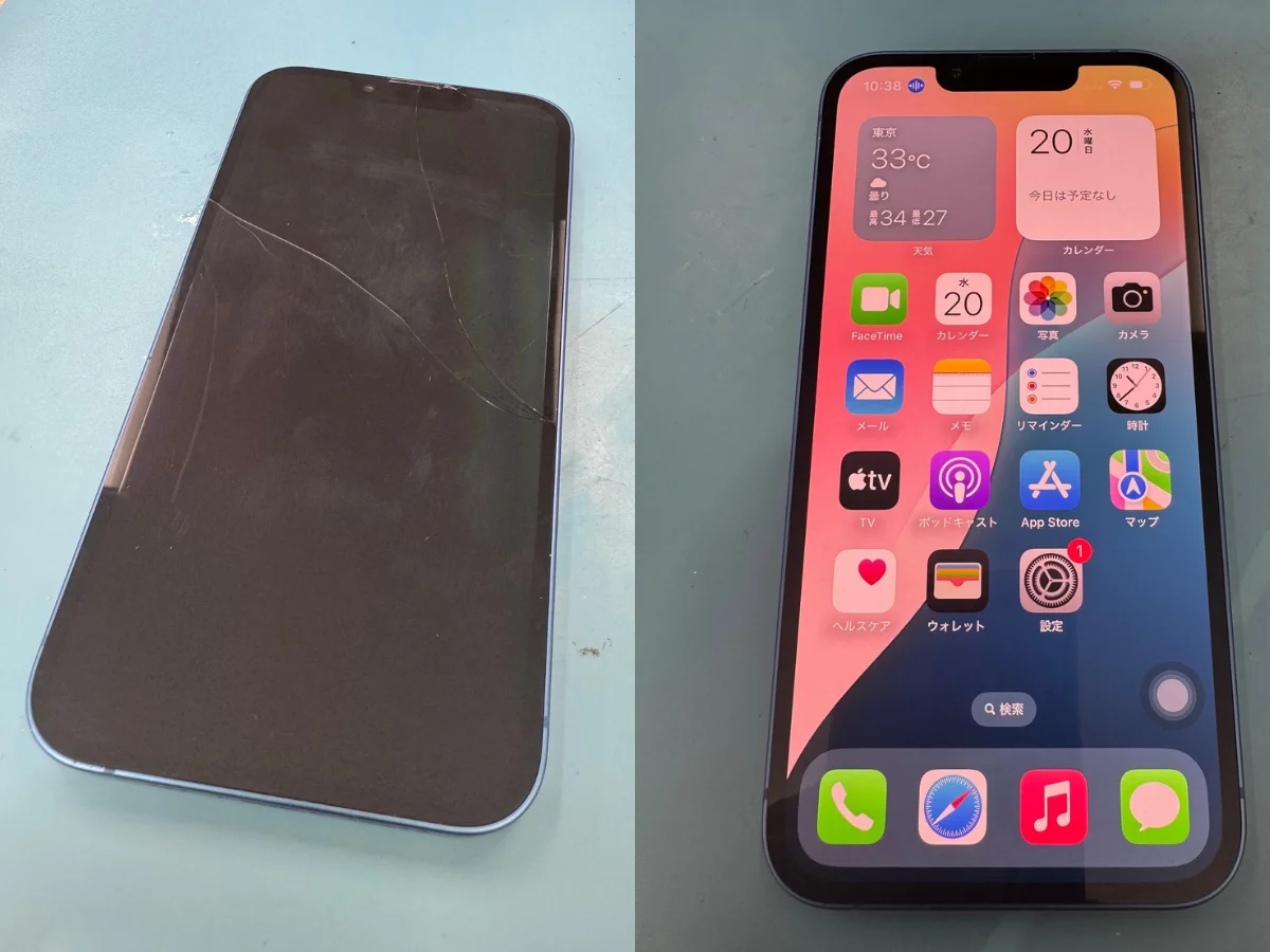 iPhone 8 画面割れ修理 — 修理の様子