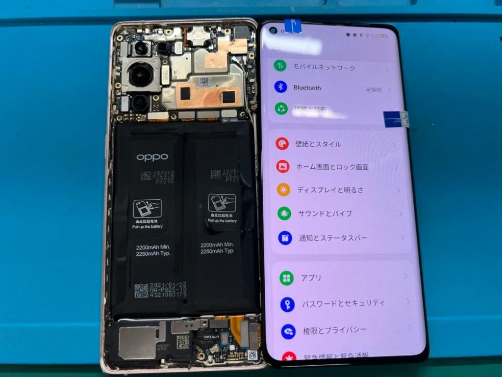 OPPO Reno 10x zoom 液晶修理 — 修理の様子
