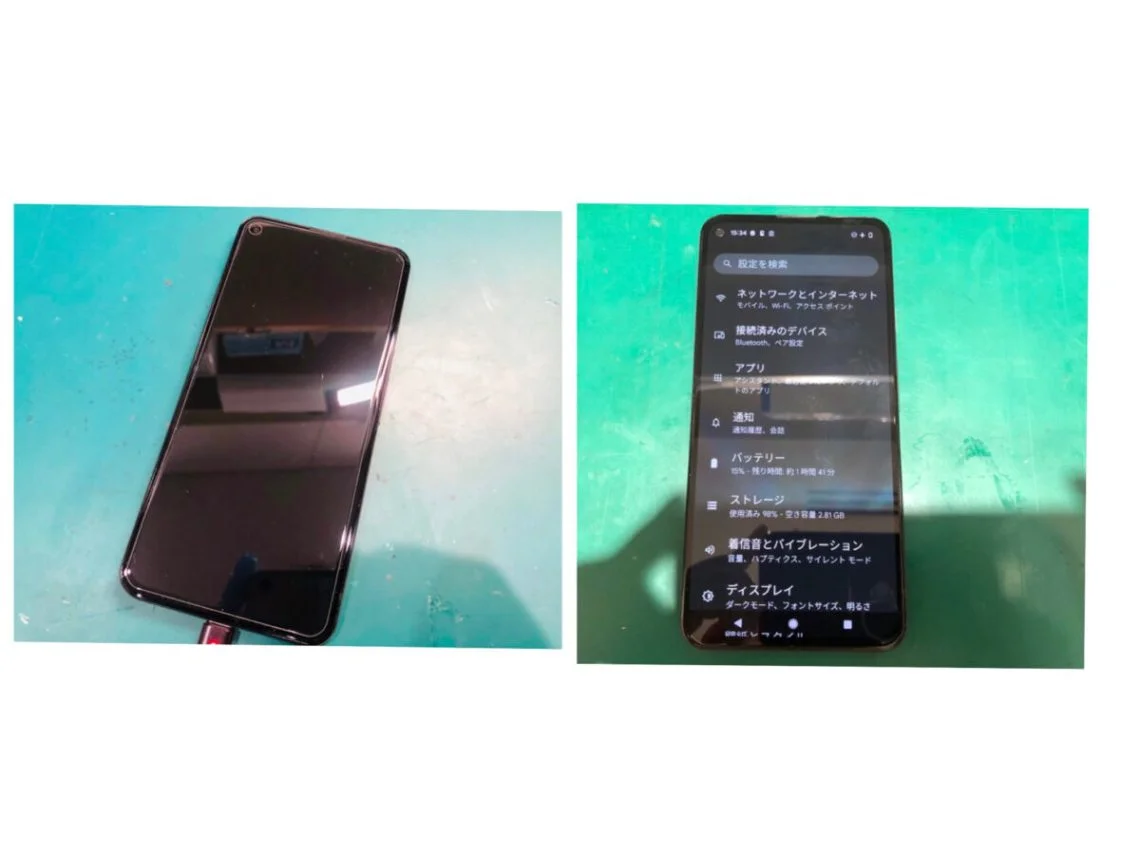 Google Pixel 4 画面割れ修理 — 修理の様子