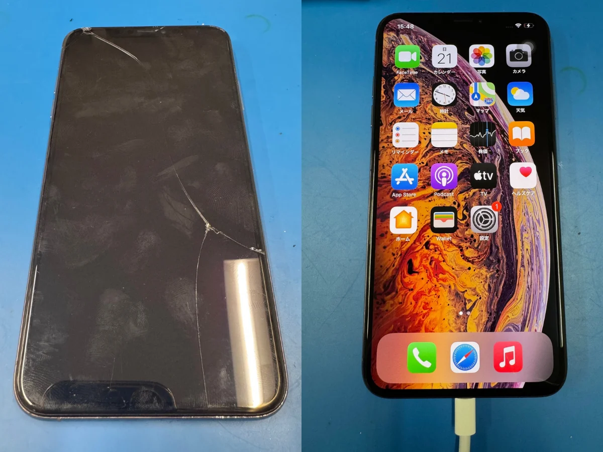 LG V30+ 液晶修理 — 修理の様子