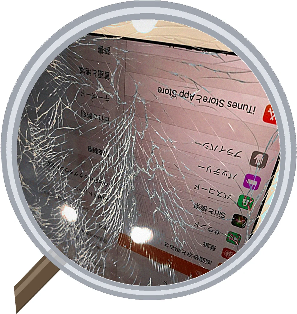 iPad Air第4世代、放射状に割れた画面…でも大丈夫、直りますよ！ — 修理の様子