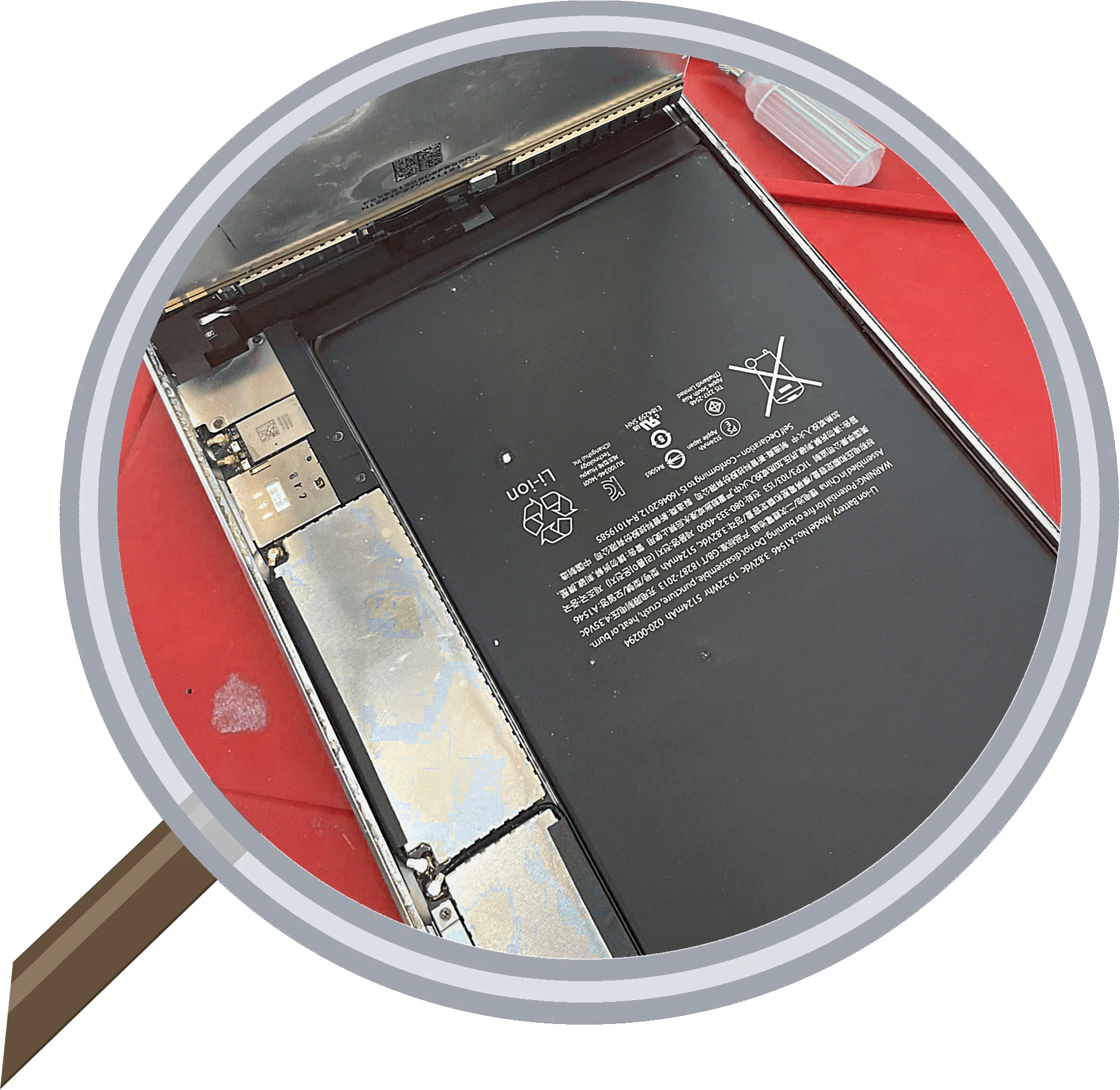 iPad mini 4 バッテリー交換・膨張症状の修理|松屋町スマエキ — 修理の様子