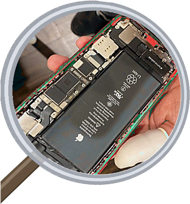 画面割れで液晶漏れと操作不良が起きたiPhone 11の修理事例 — 修理の様子