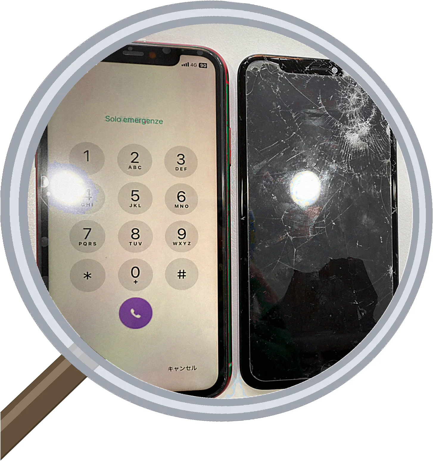 iPhone 11の背面ガラス割れ修理 — ぶっちゃけ放置は危ないですよ — 修理の様子