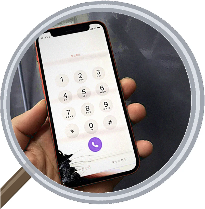 iPhone 12 mini screen-crack 修理事例