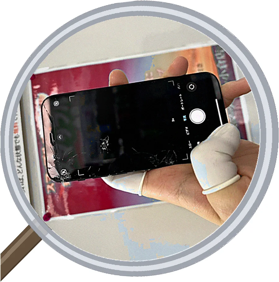 iPhone 12 液晶の丸いシミ修理|大阪・松屋町スマエキ|最短30分 — 修理の様子