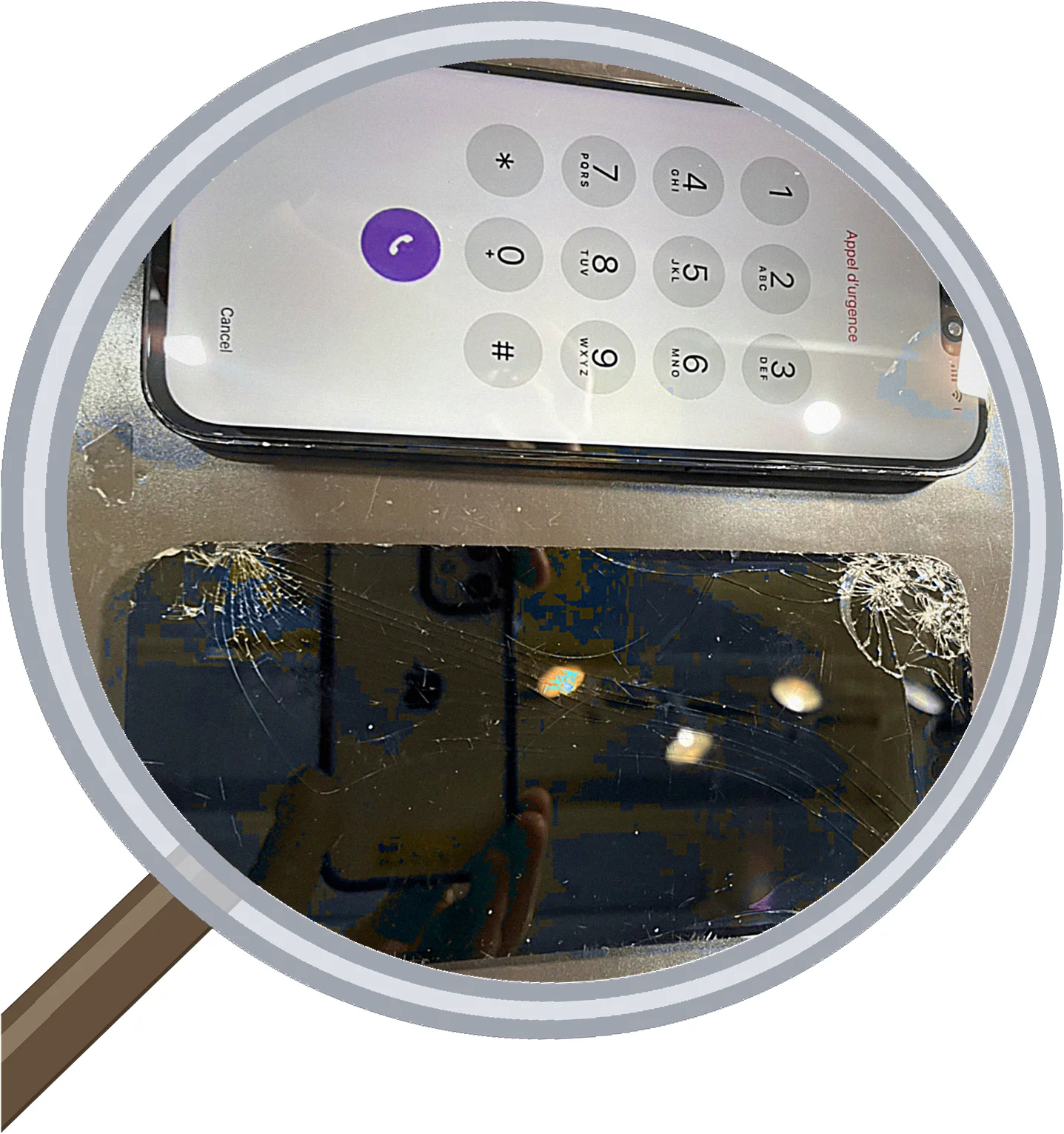 iPhone 14 Pro Max 画面割れ修理 大阪松屋町 自己補強で悪化した事例