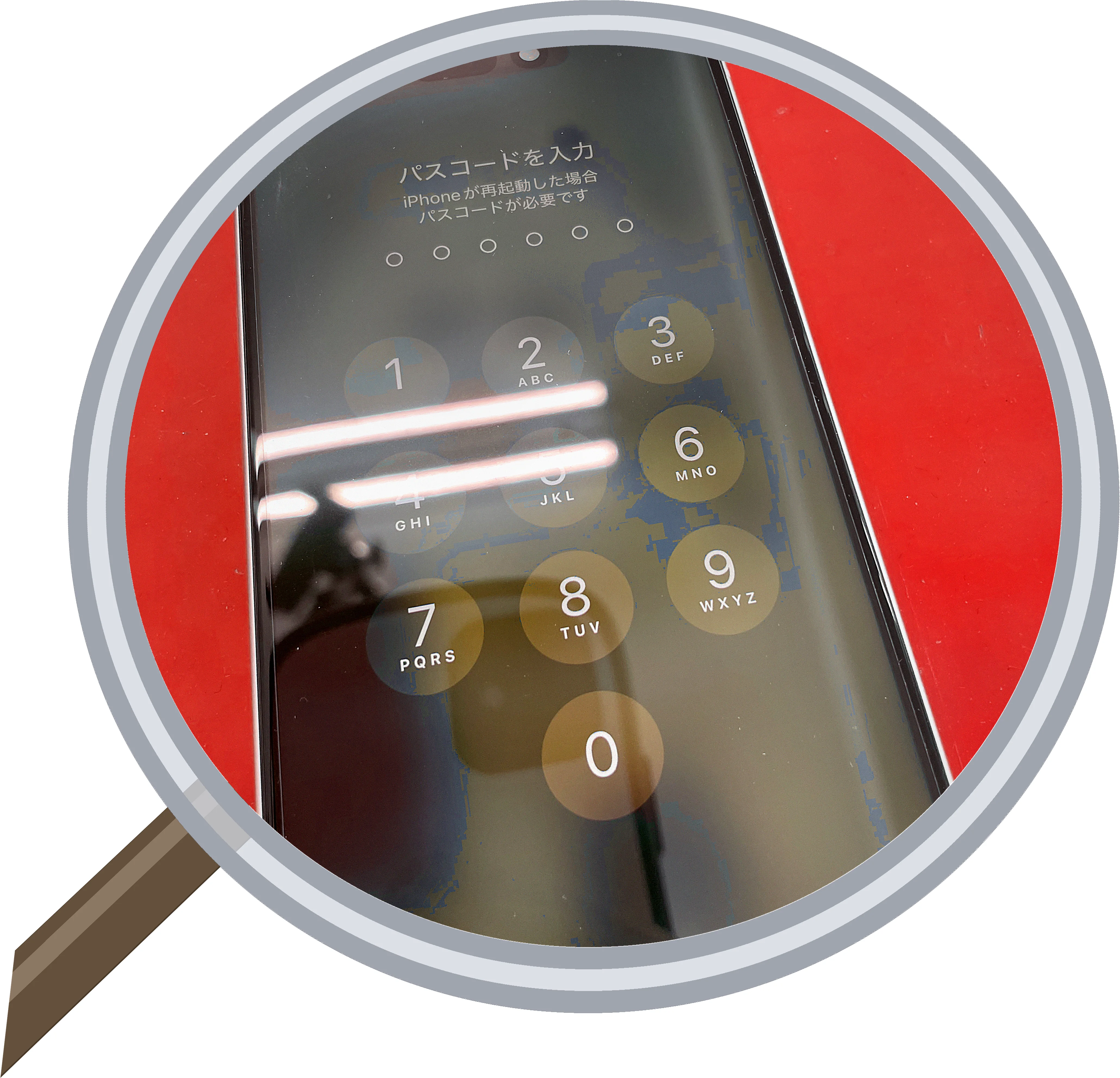 iPhone 15 画面に白い縦線——大阪・松屋町スマエキで即日修理 — 修理の様子