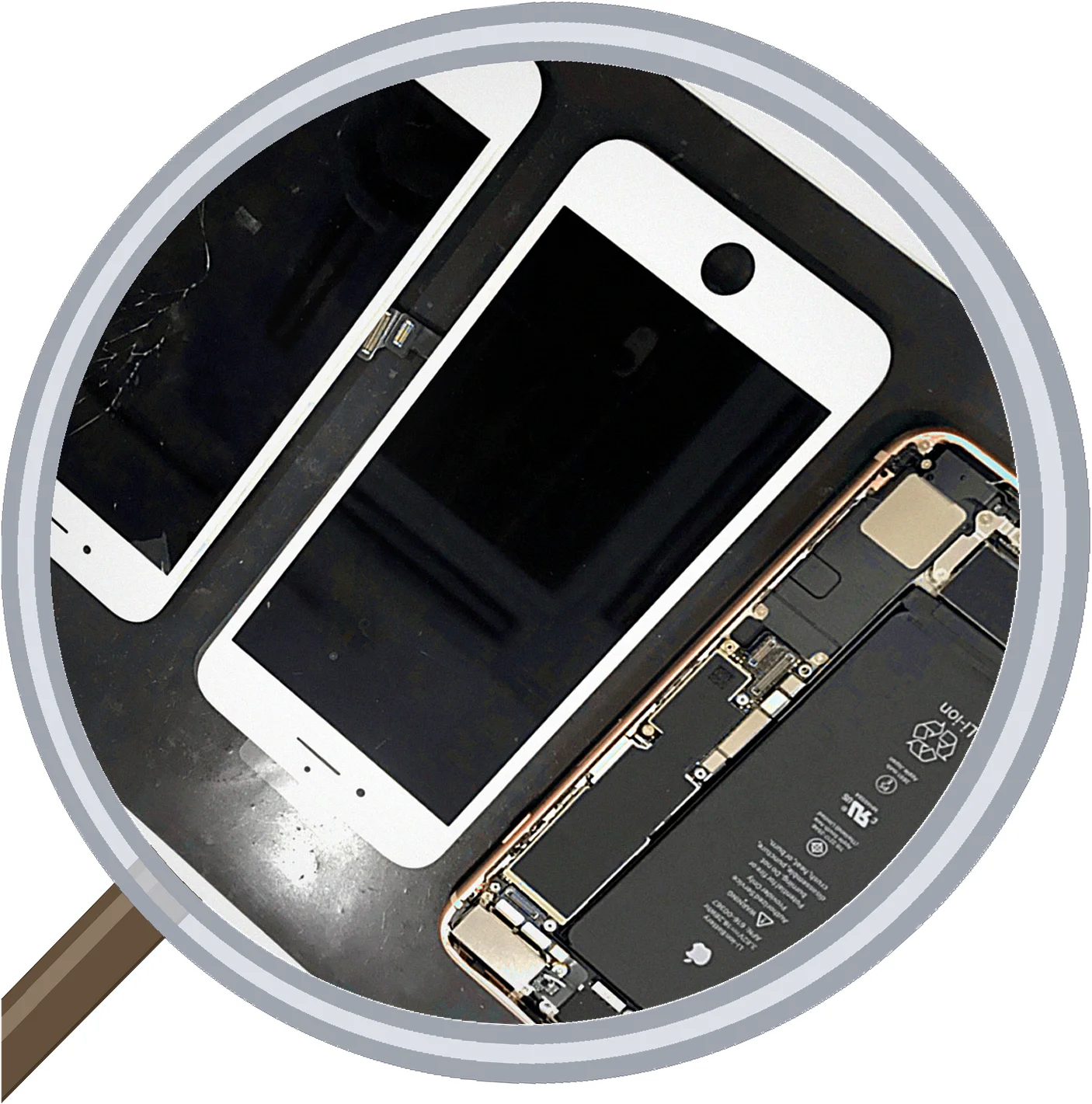 iPhone 8 Plus screen-crack 修理事例
