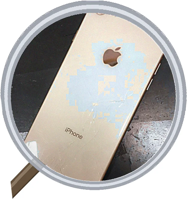 iPhone 8 の画面割れ修理事例 — ジョギング中の落下でタッチ不能に — 修理の様子