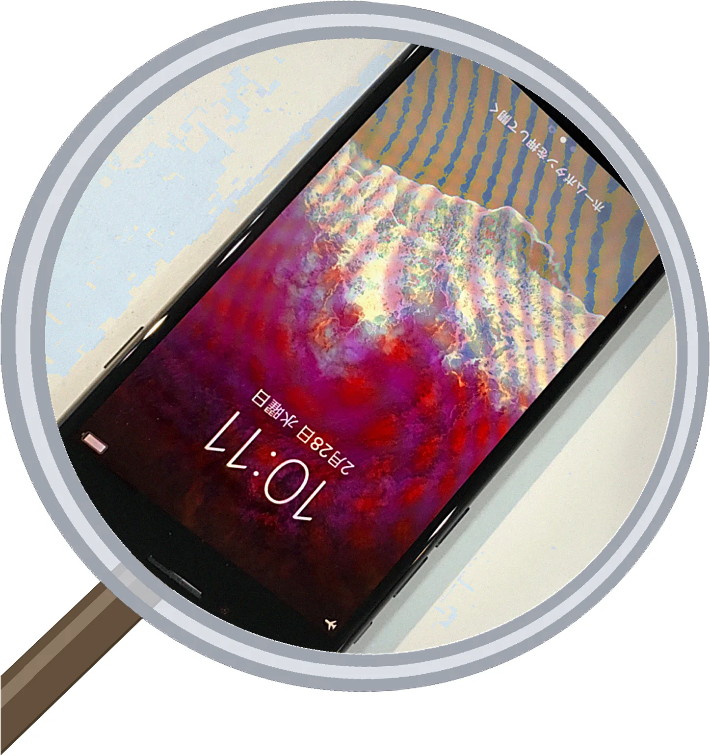 iPhone8 画面割れ・液晶漏れ　修理 — 修理の様子