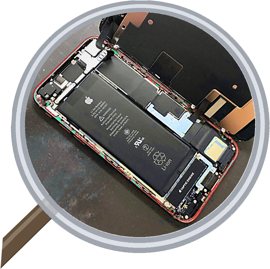 iPhone 8 液晶漏れ 画面修理 ※放置厳禁 — 修理の様子