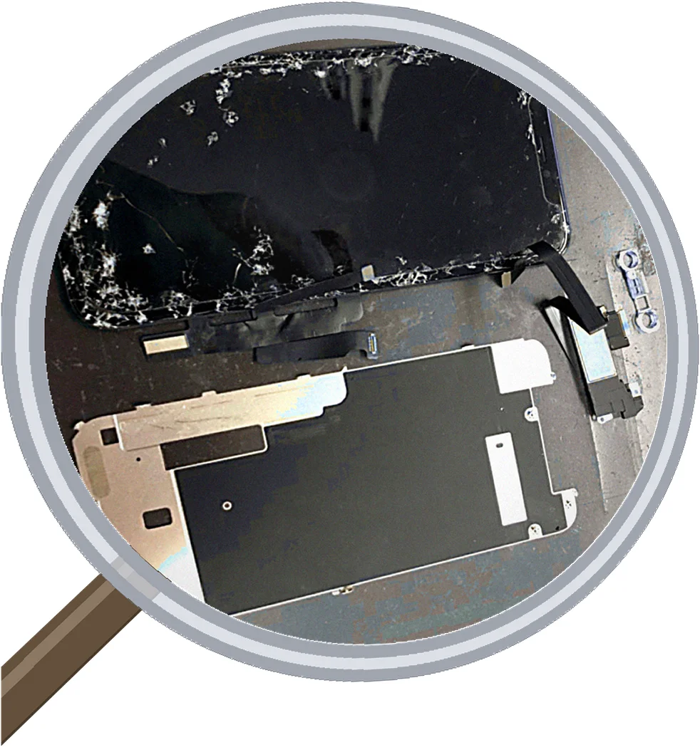 iPhone XR screen-crack 修理事例