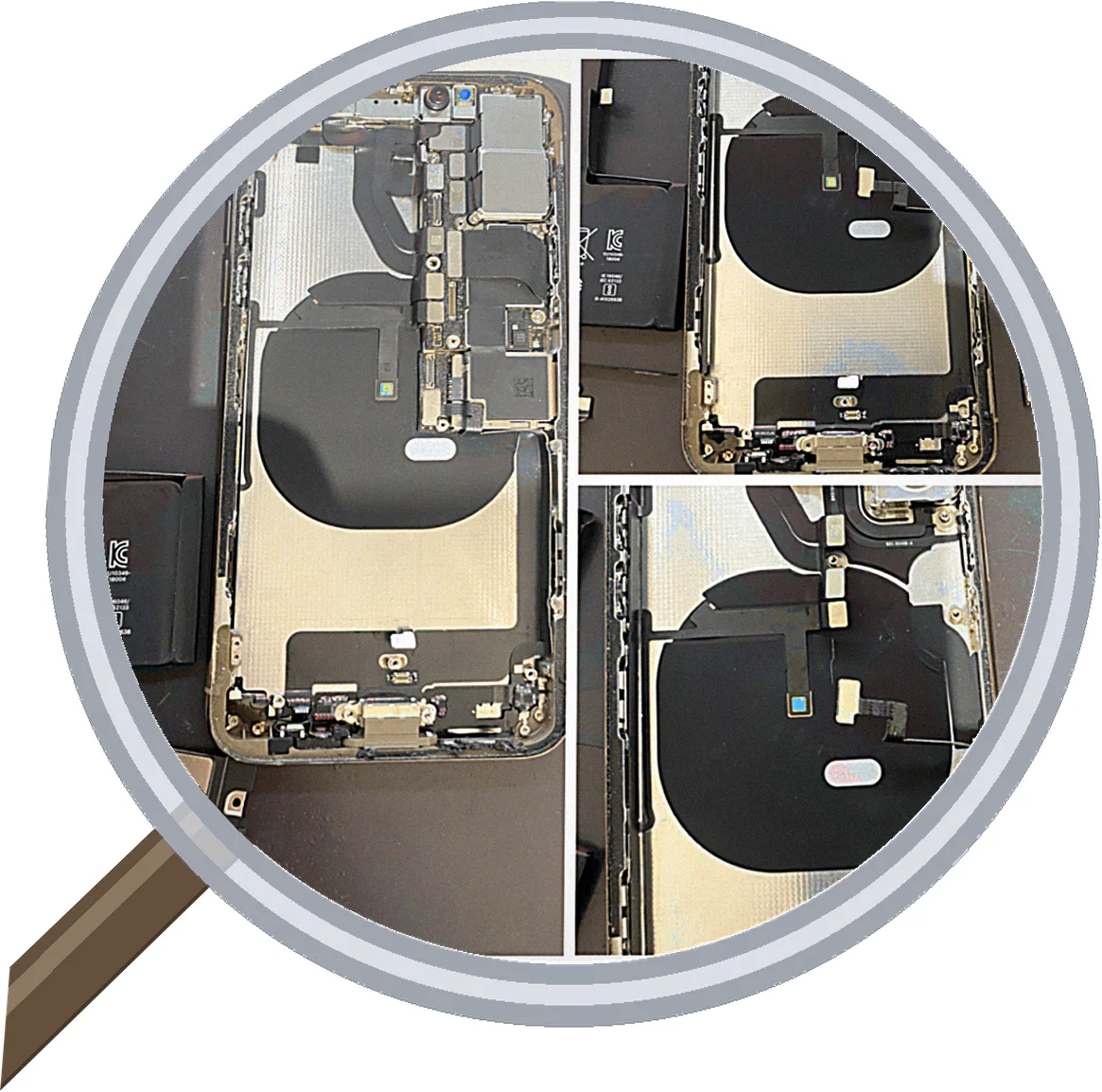 お風呂で使ってた時に画面が映らなくなったiPhoneXS — 修理の様子