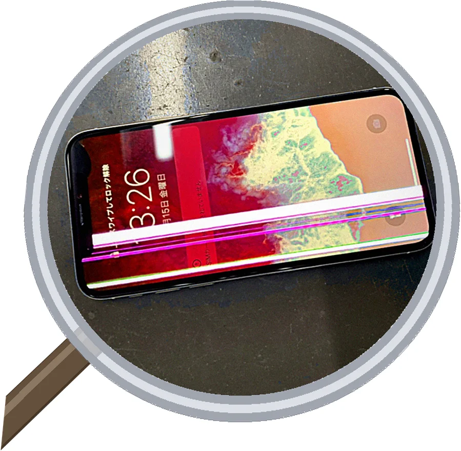iPhone X screen-crack 修理事例