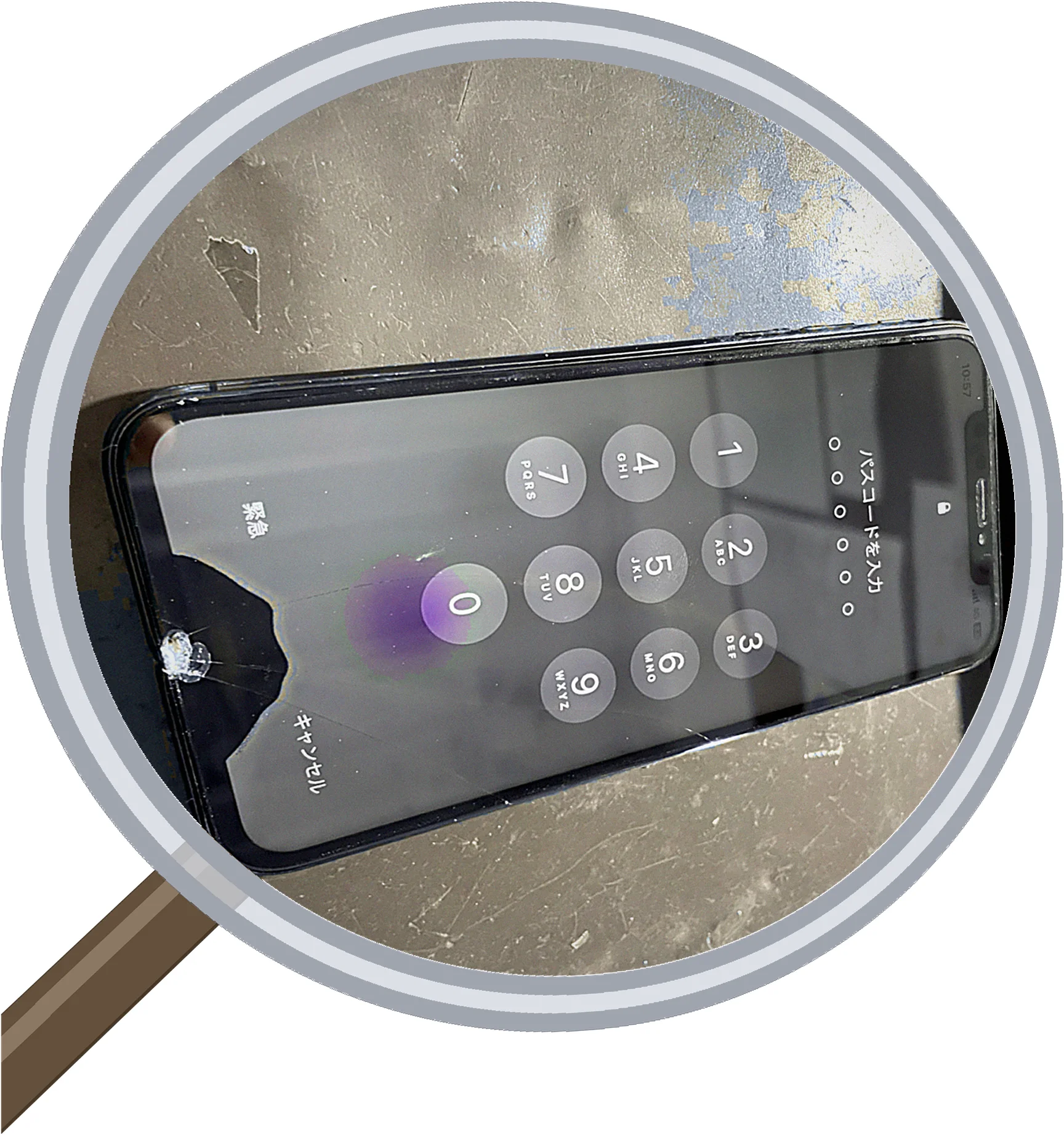 iPhone X screen-crack 修理事例