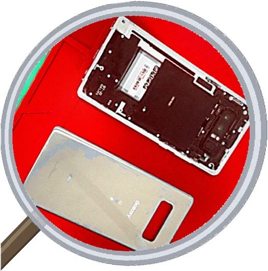 Galaxy Note8 落下による液晶画面割れ｜液晶画面交換修理レポート — 修理の様子