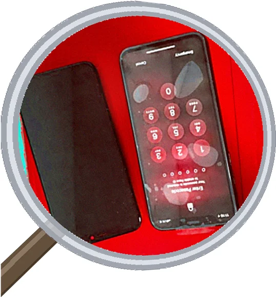 割れたディスプレイから縦線が出ていたiPhoneXの画面修理事例 — 修理の様子