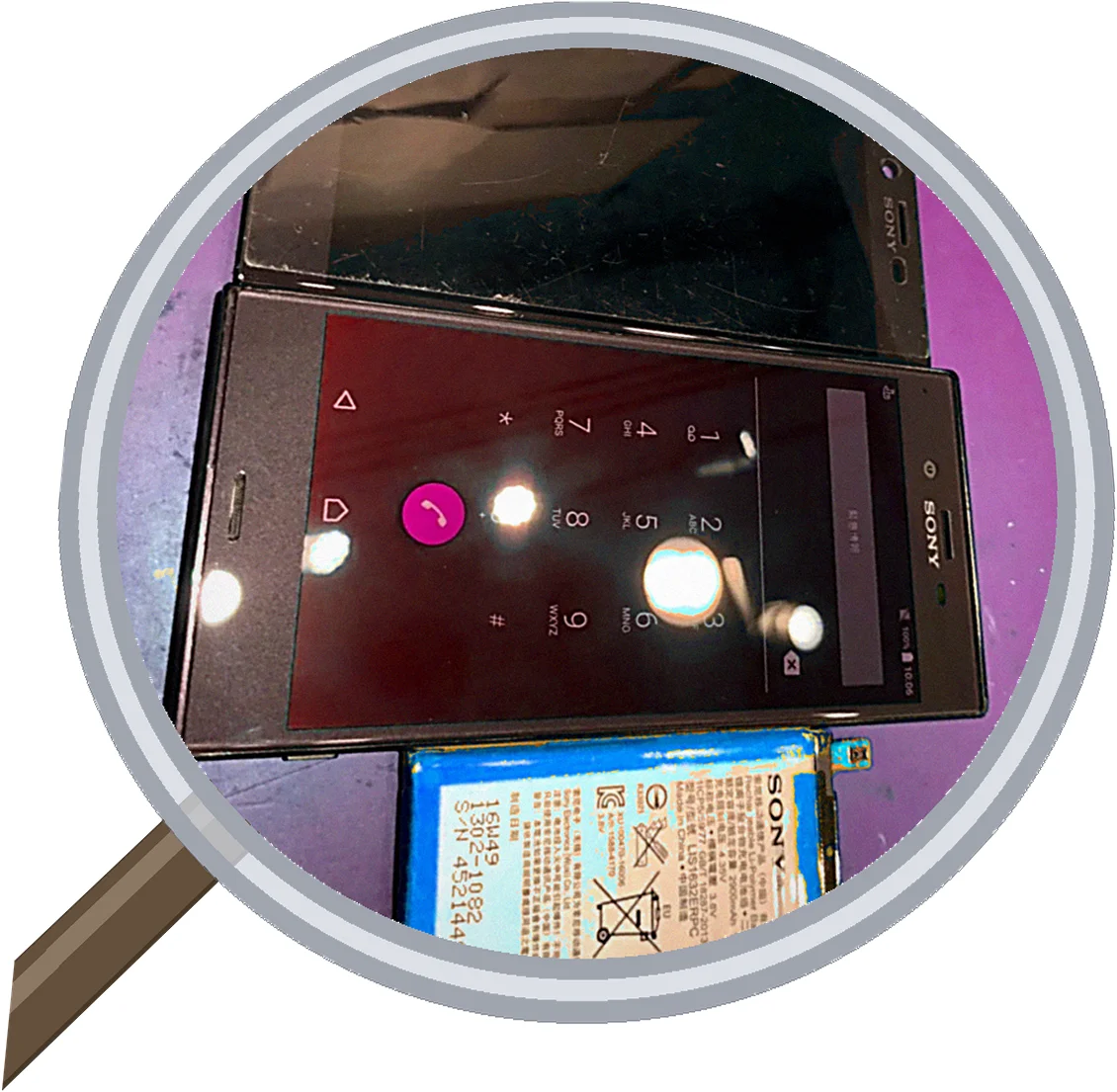 Xperia XZ バッテリー・充電口交換|大阪・松屋町スマエキ — 修理の様子